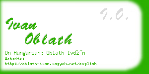 ivan oblath business card